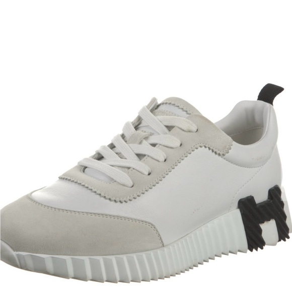 Hermes Shoes - Hermes White and Gray Women's Sneakers